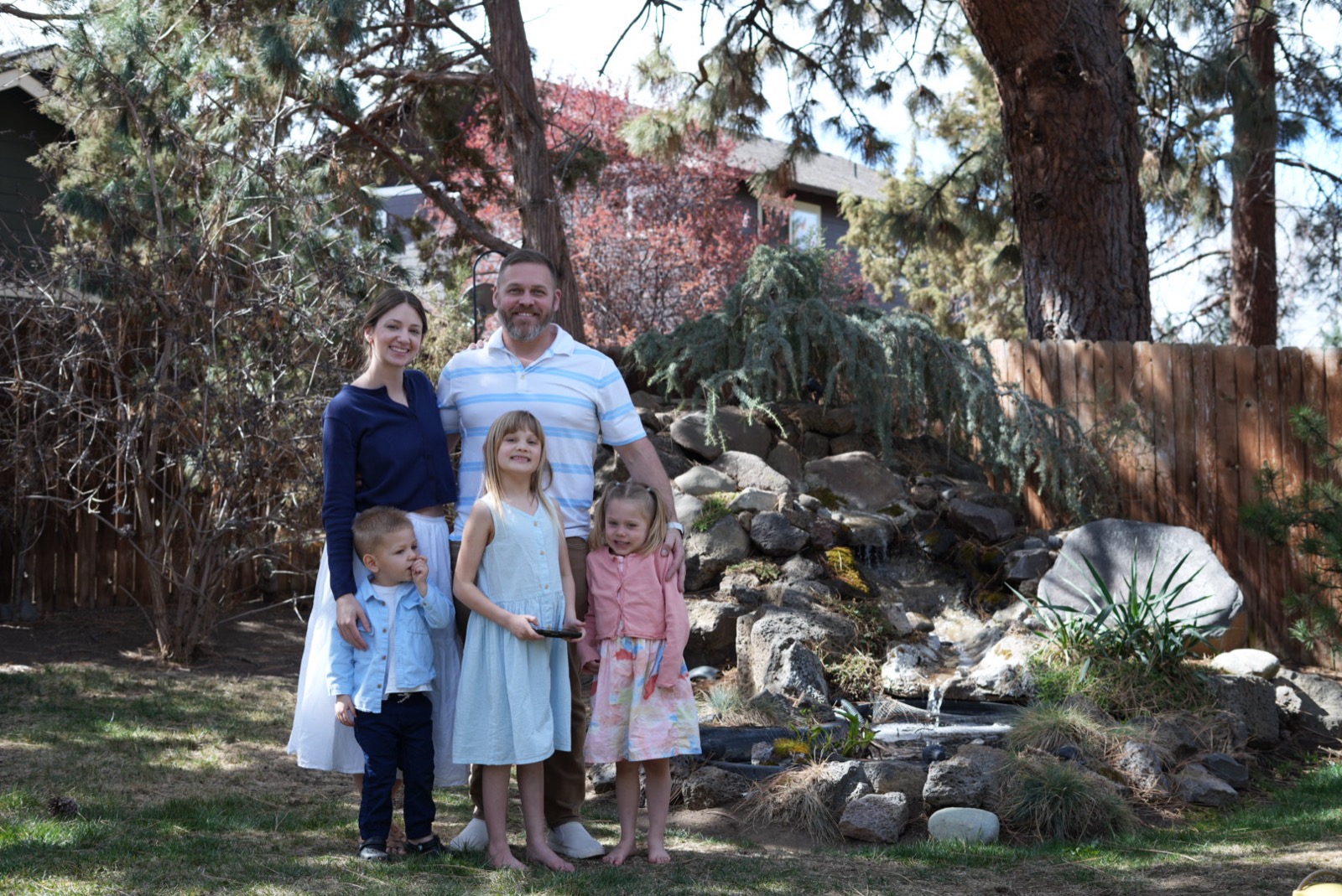Brett Flory with his wife and three children